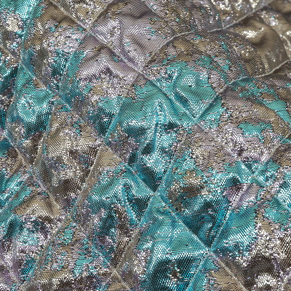 Metallic Silver, Lilac and Sky Diamond Quilted Luxury Brocade - Joann Fabrics