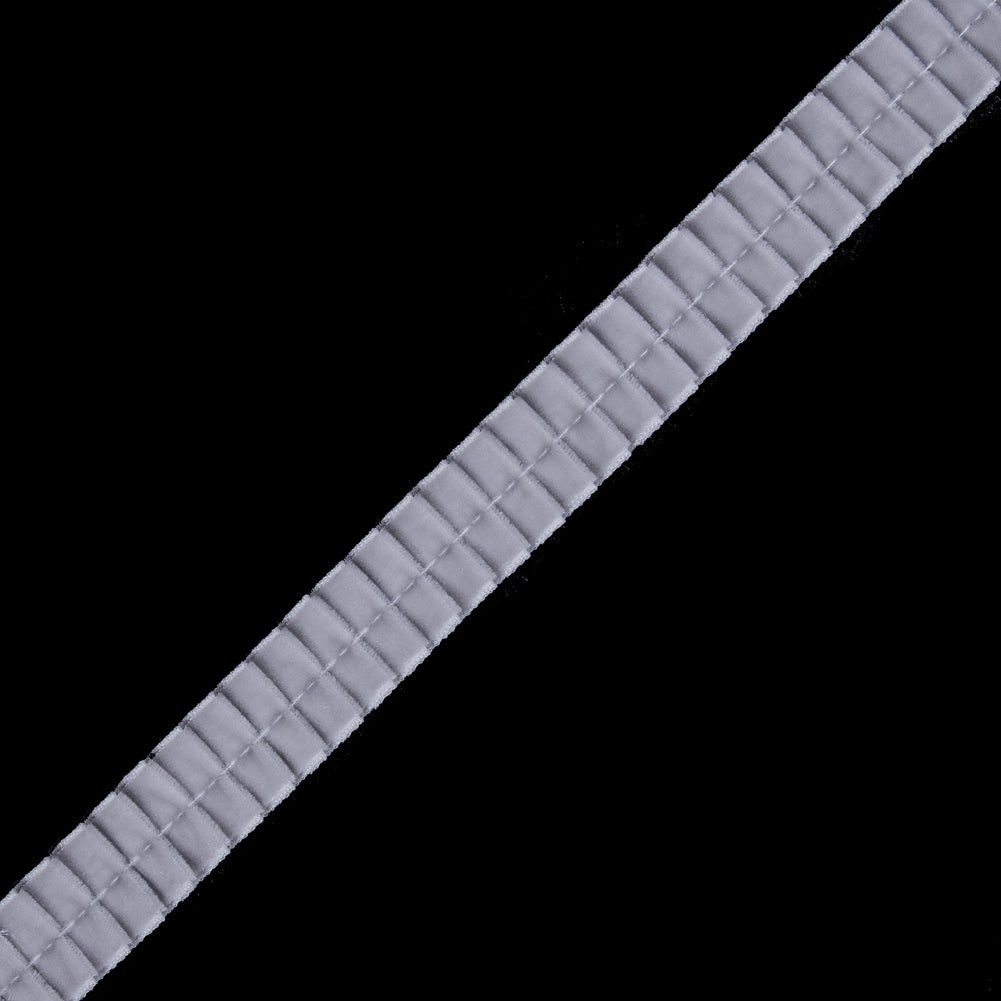 Italian Silver Velvet Knife Pleated Trimming - 0.875