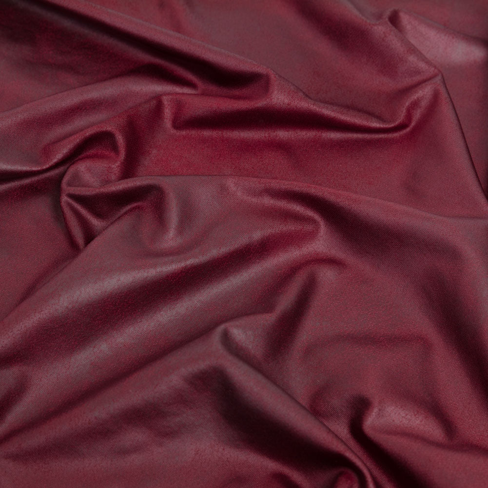 Faux Leather Foil Stretch Polyester Knit - Wine Cloud Textured - Vanessa Collection - Joann Fabrics
