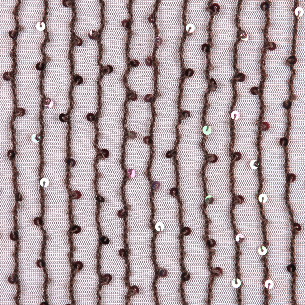 Chocolate Sequin Striped Mesh - Joann Fabrics