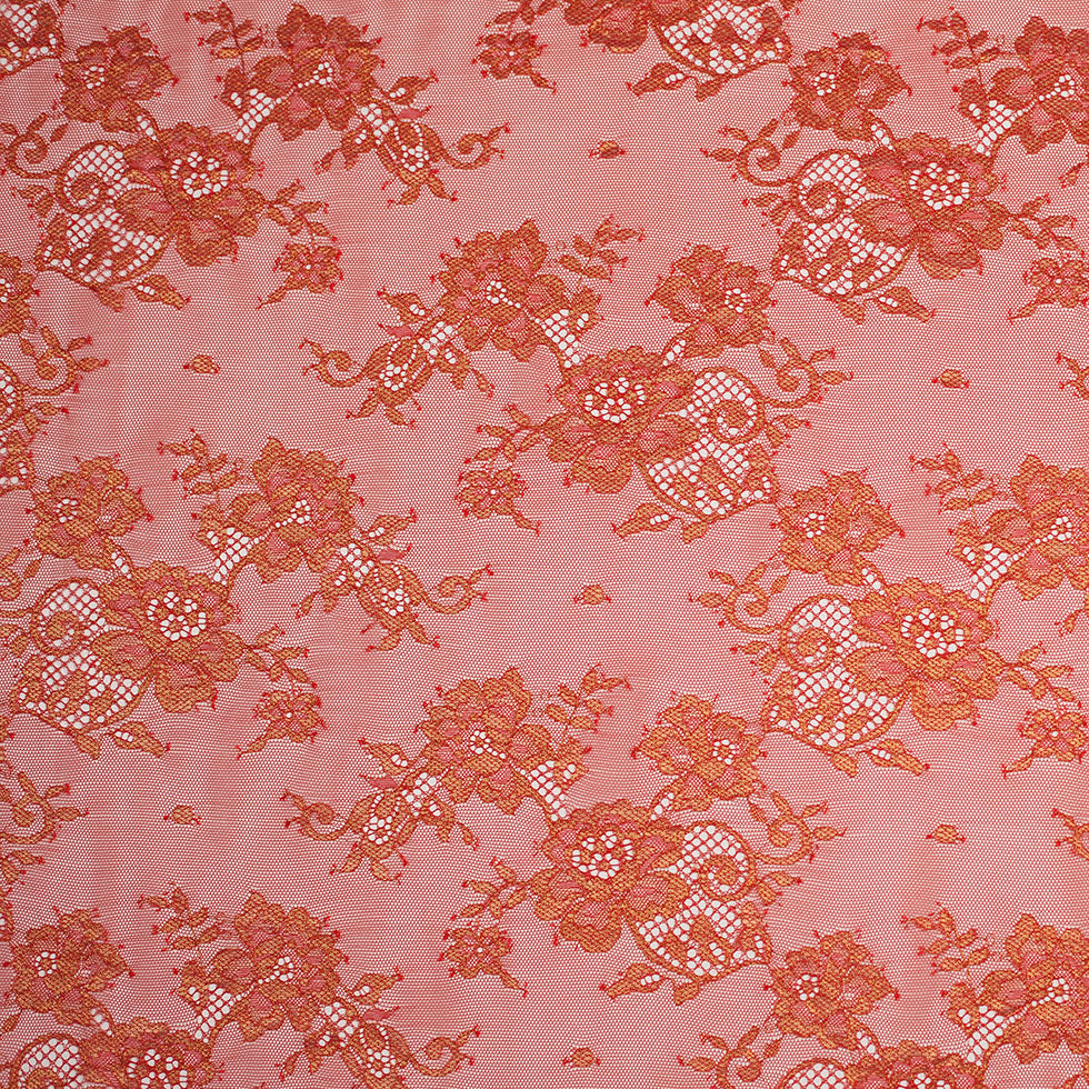 Floral Lace - Red and Metalic Gold - Joann Fabrics