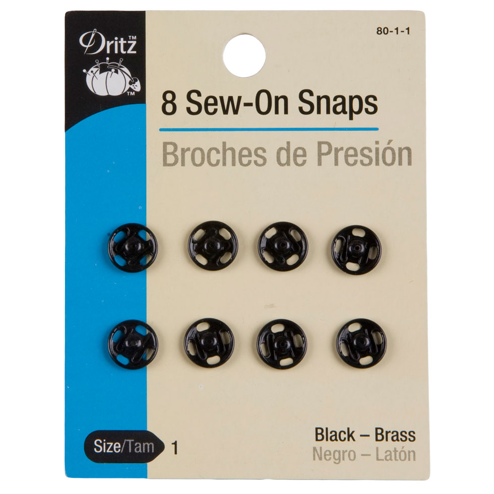 Dritz Black Sew On Snaps Size 1 - 8ct - Joann Fabrics