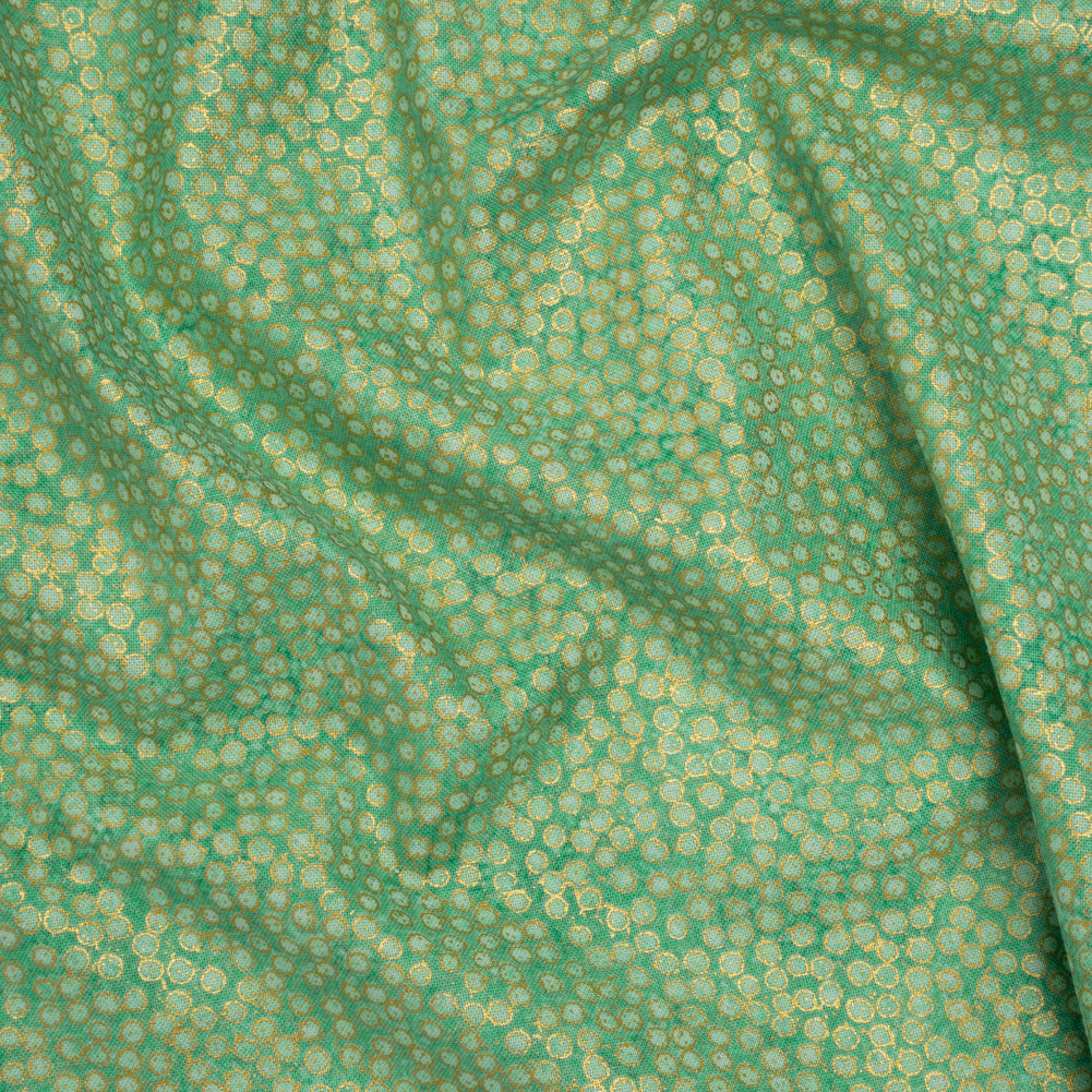 Metallic Printed Quilting Cotton by Northcott - Peacock Tiny Dots - Shimmer Collection - Joann Fabrics