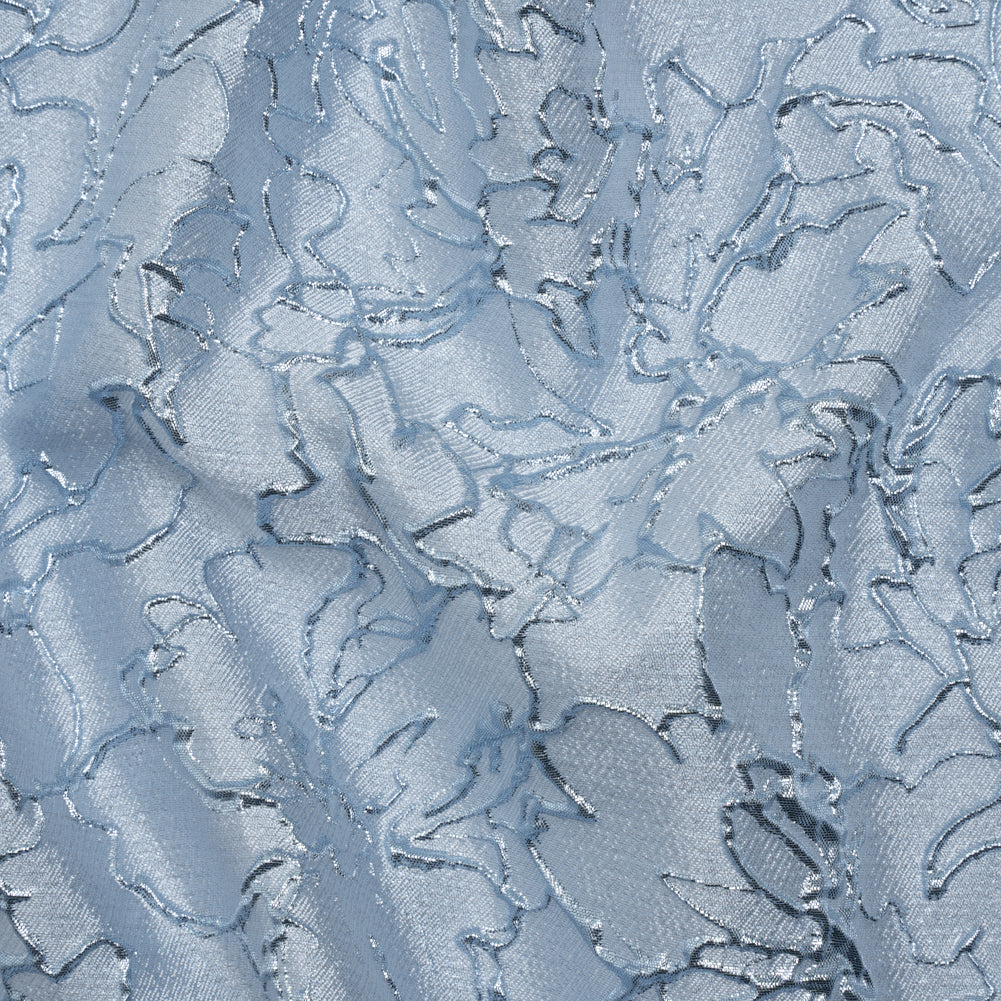 Metallic Luxury Brocade - Sky Blue Floral Outlines - Joann Fabrics