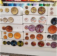 Sewing buttons in assorted colors, sizes and styles at Joann Fabrics
