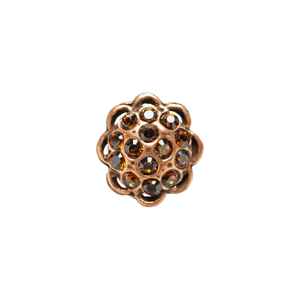 Copper/Orange Rhinestoned Metal Shank Back Button - 22L/14mm - Joann Fabrics
