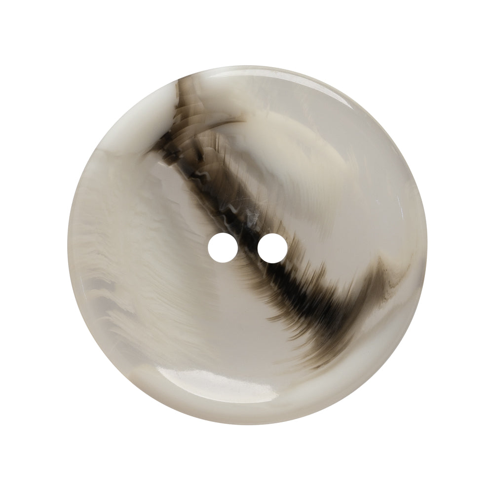 Plastic 2-Hole Button - 44L/28mm - Translucent Brown and White Swirl Dish Shaped with Raised Center - Joann Fabrics