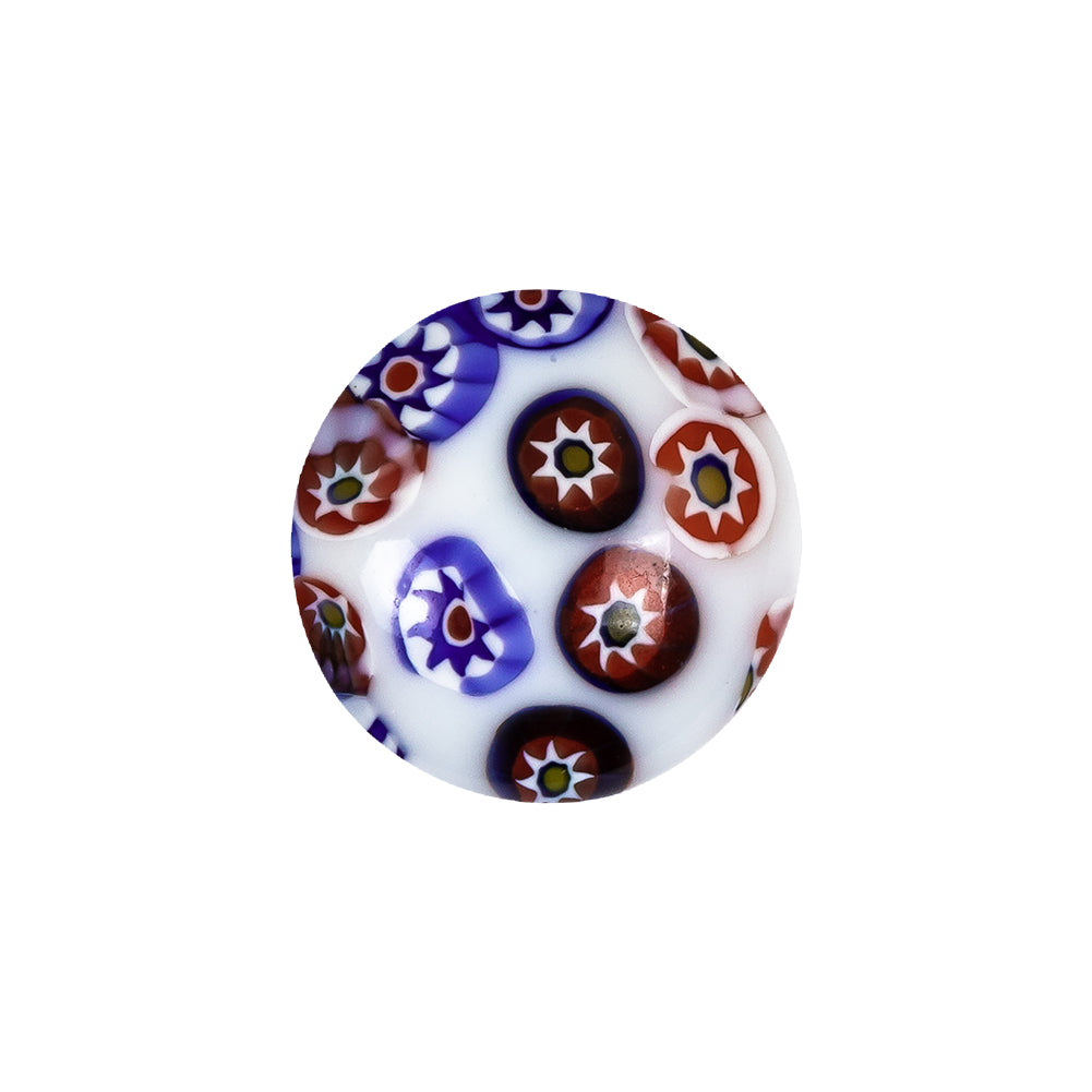Vintage White, Red and Blue Mosaic Domed Shank Back Glass Button - 32L/20mm - Joann Fabrics