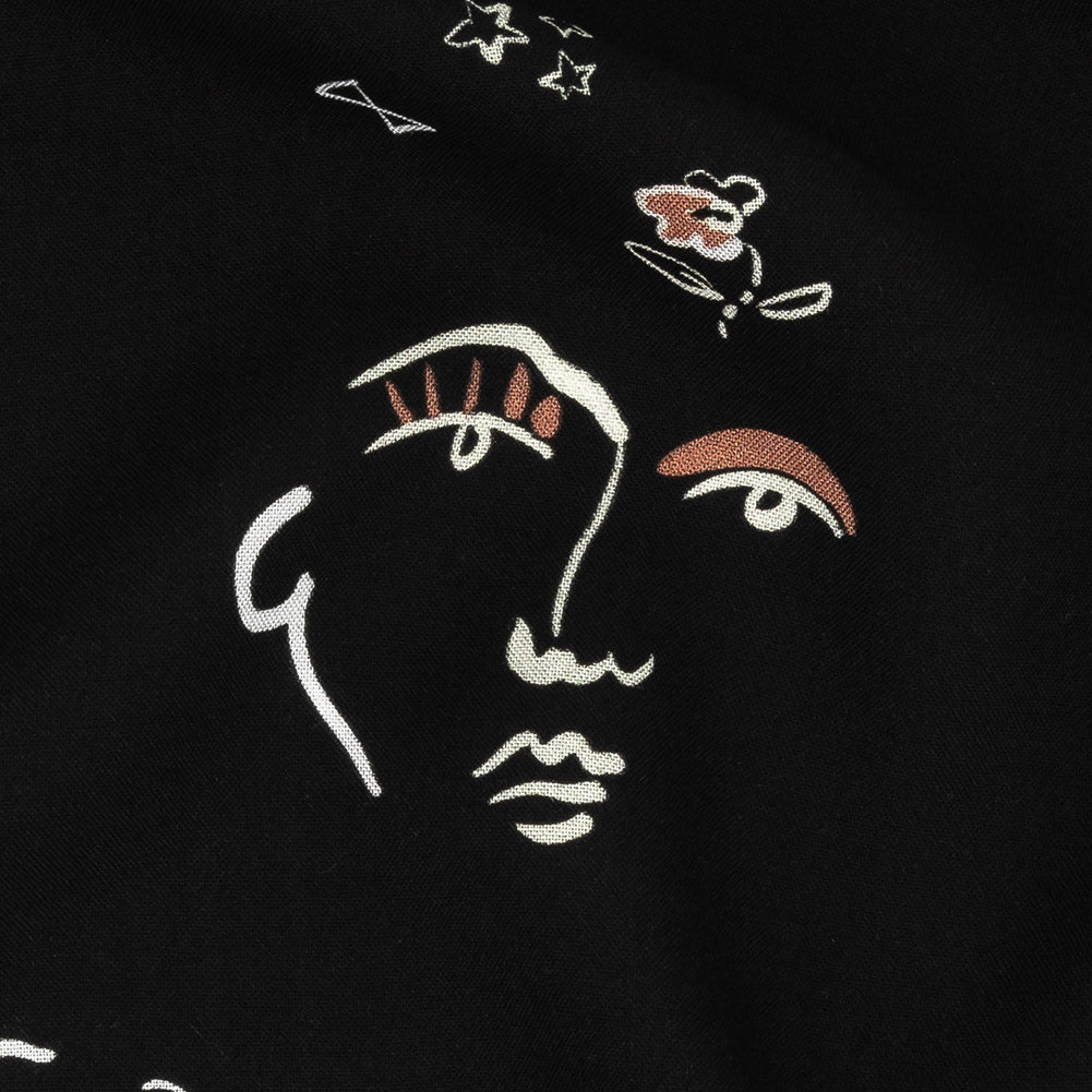 Mood Exclusive Black Pictogram Pleasure Drapey Viscose Woven - Joann Fabrics