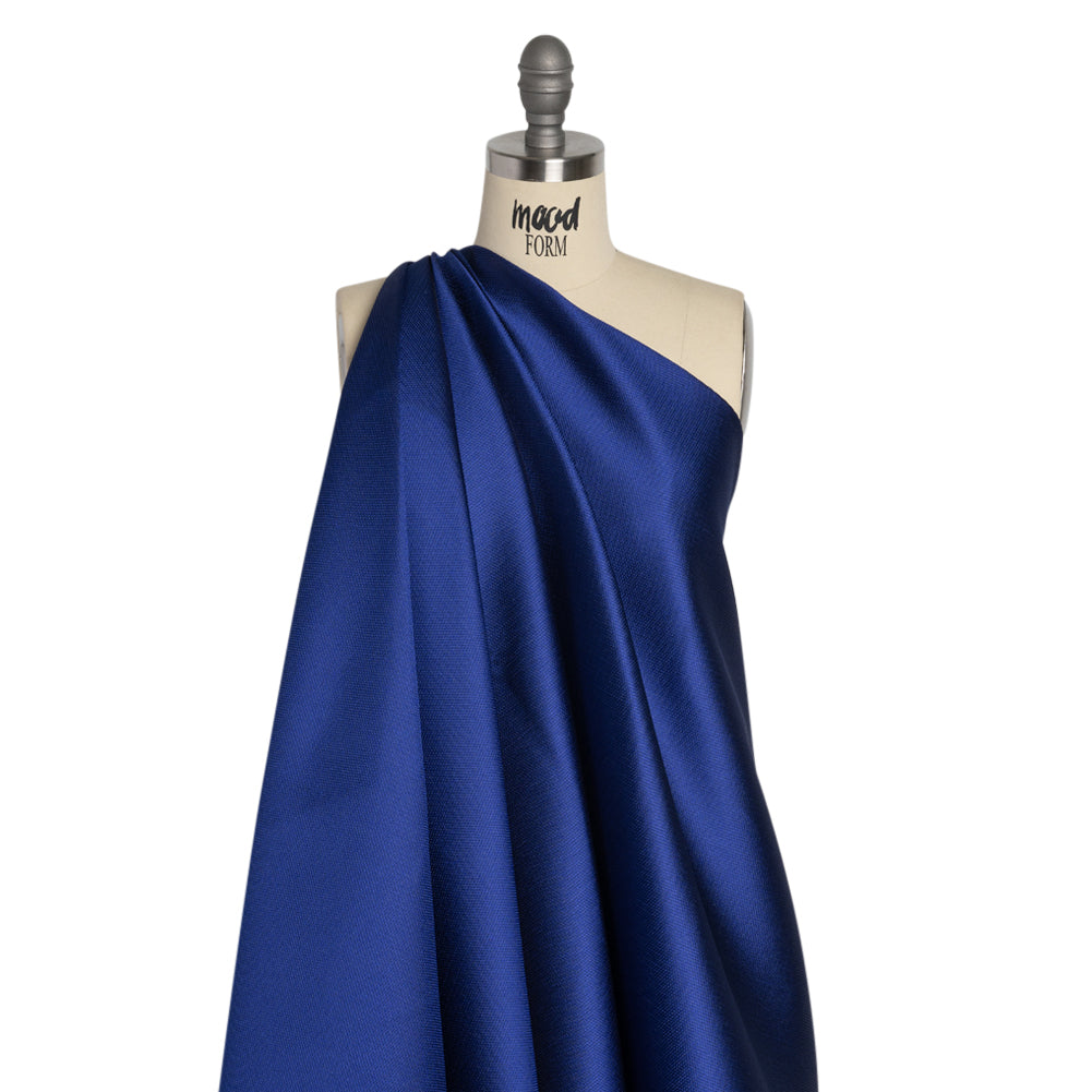Polyester and Silk Mikado Pique Made in Italy - Electric Blue - Premium Collection - Joann Fabrics