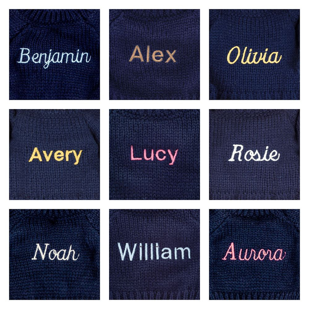 Blossom Cream Bunny 'Berry' with Personalized Navy Jumper
