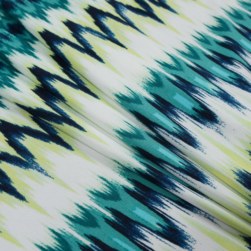 Royal, Green and Lime Ikat Printed Jersey - Joann Fabrics