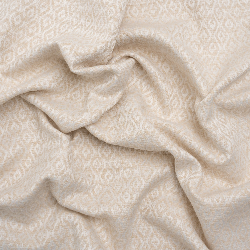 Recycled Polyester and Cotton Drapery Jacquard - Ivory Diamond Ogees - British Imported - Joann Fabrics