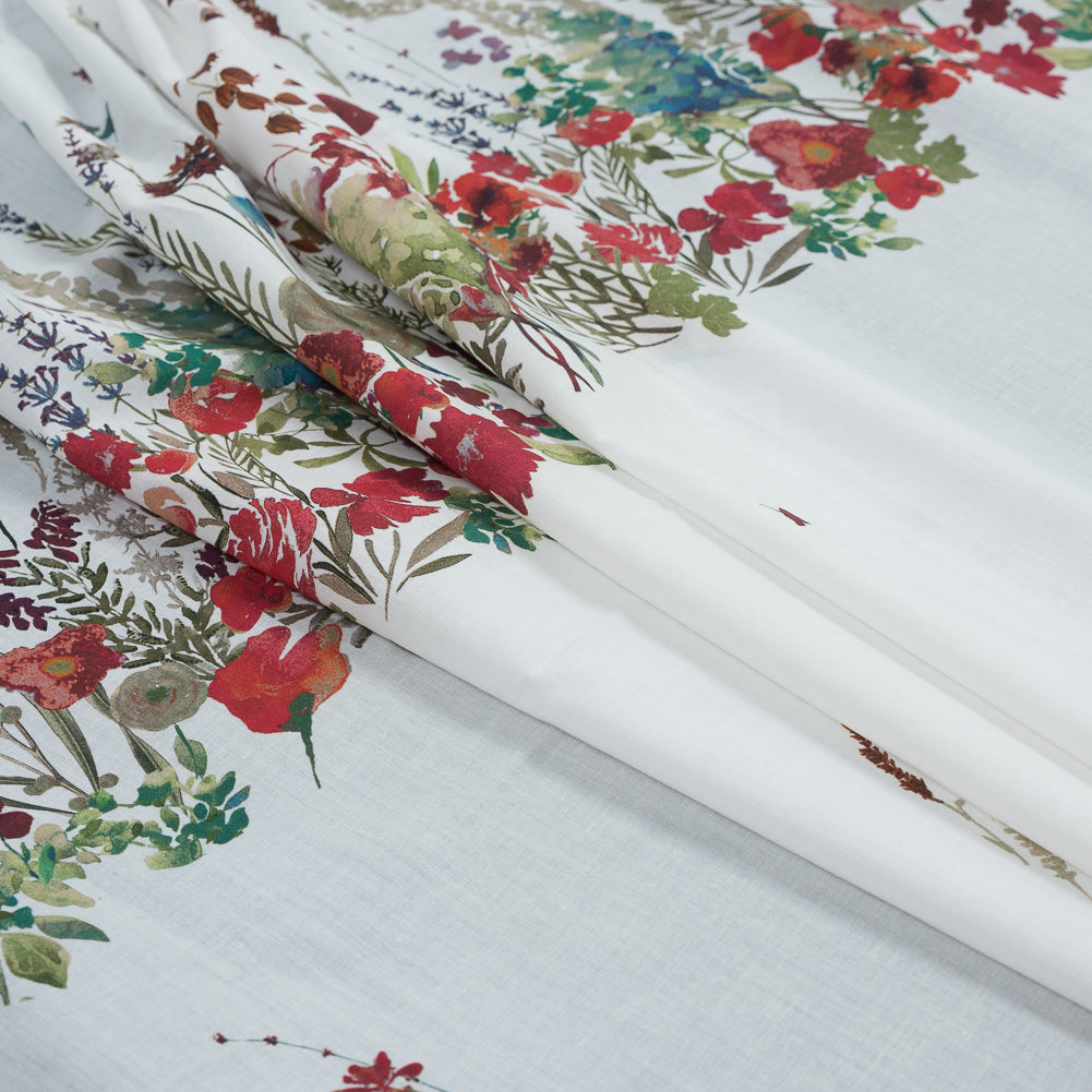 Cotton Voile Panel - White Floral Band - Promenade au Pavot Print - Mood Exclusive Jacques Collection - Joann Fabrics