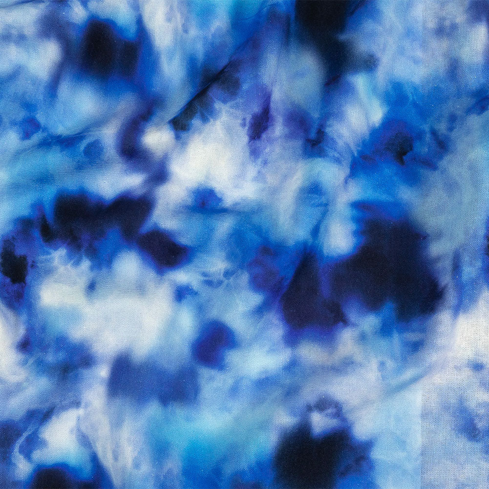 Linen and Rayon Woven - Blue Tie Dye - High Tide Print - Mood Exclusive Indigo Collection - Joann Fabrics