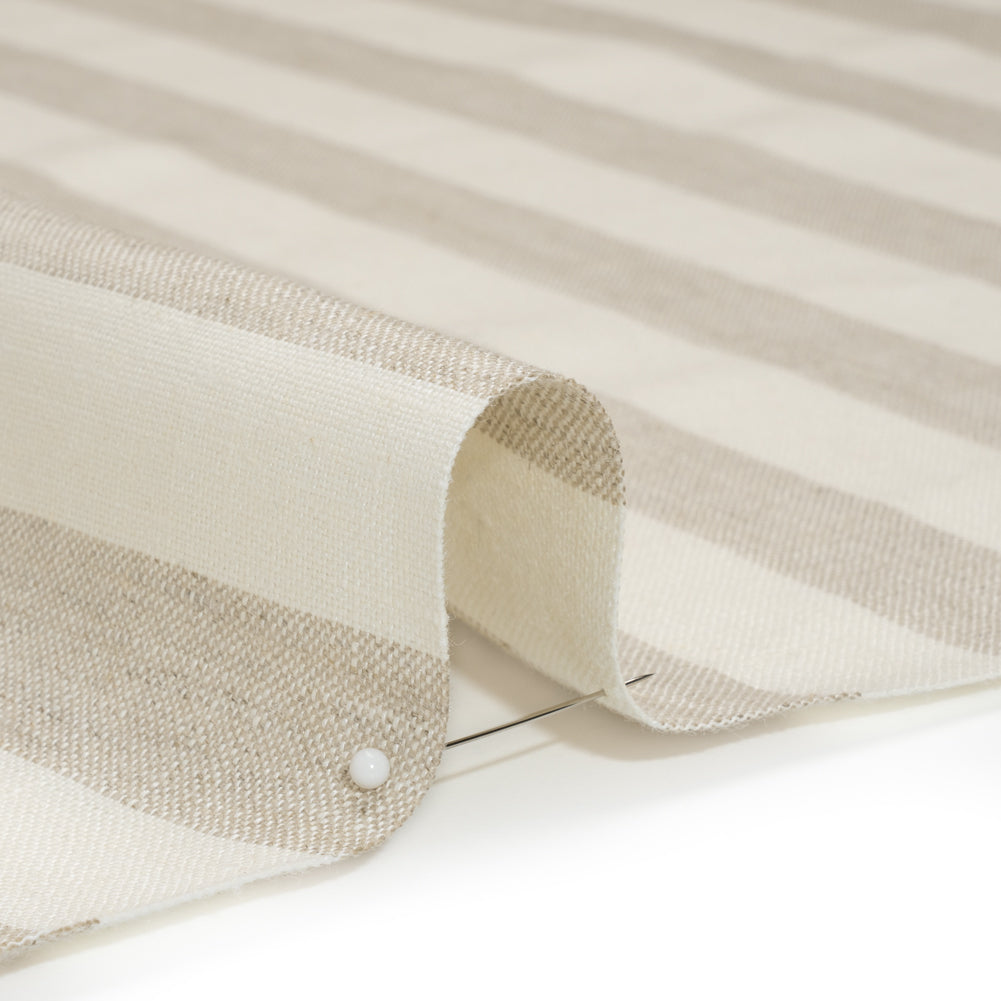 Medium Weight Linen Woven - Natural Beige and Cream Awning Stripes - Joann Fabrics