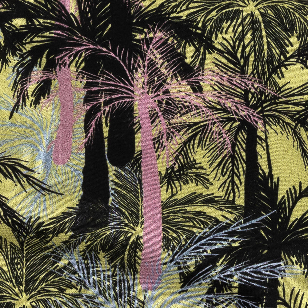 Mood Exclusive Yellow Moonlit Palms Stretch Cotton Sateen - Joann Fabrics