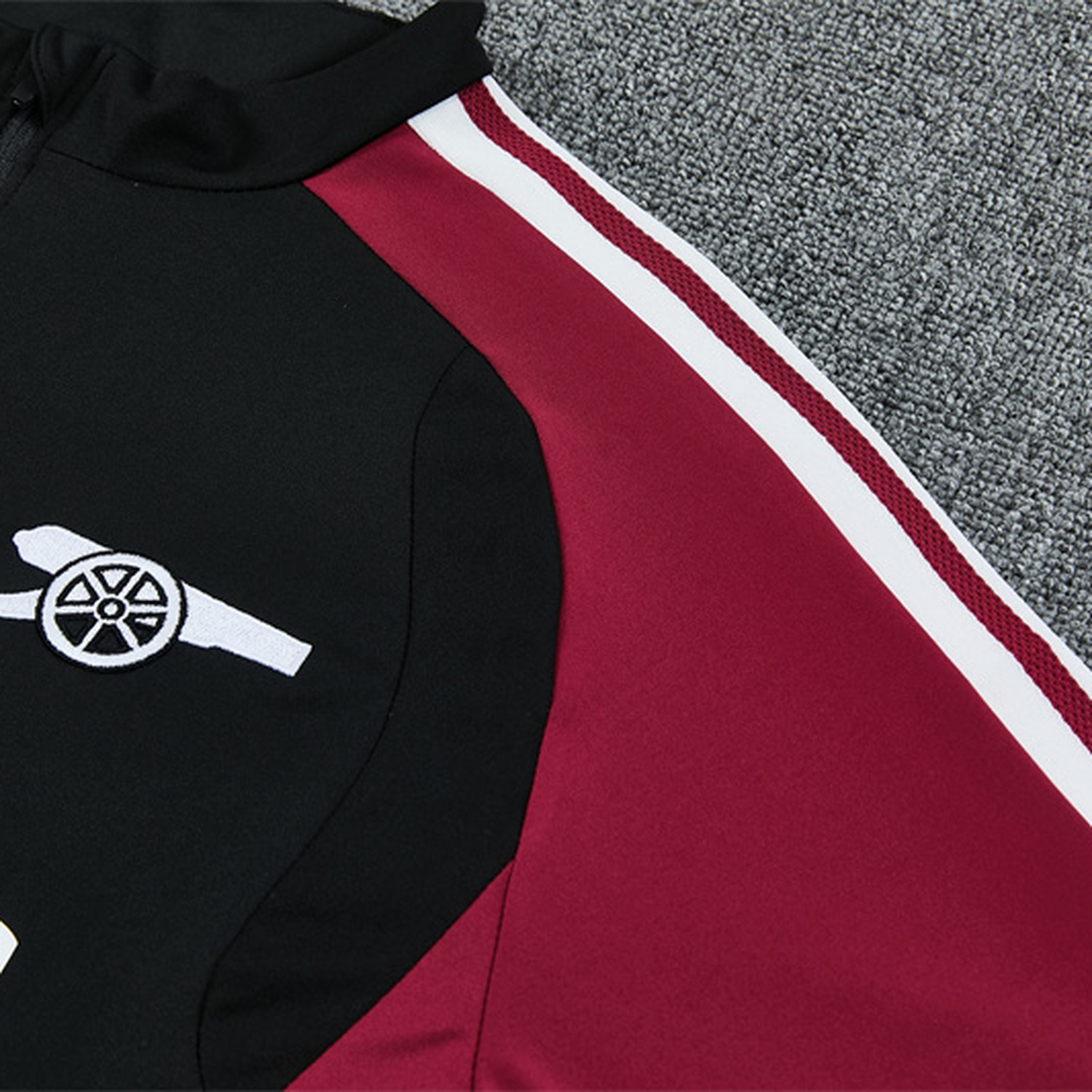 Arsenal 26-27 Kids Long Sleeve Training Set - Black With Wine Red Top & Black Pants - UnitedFutballJersey