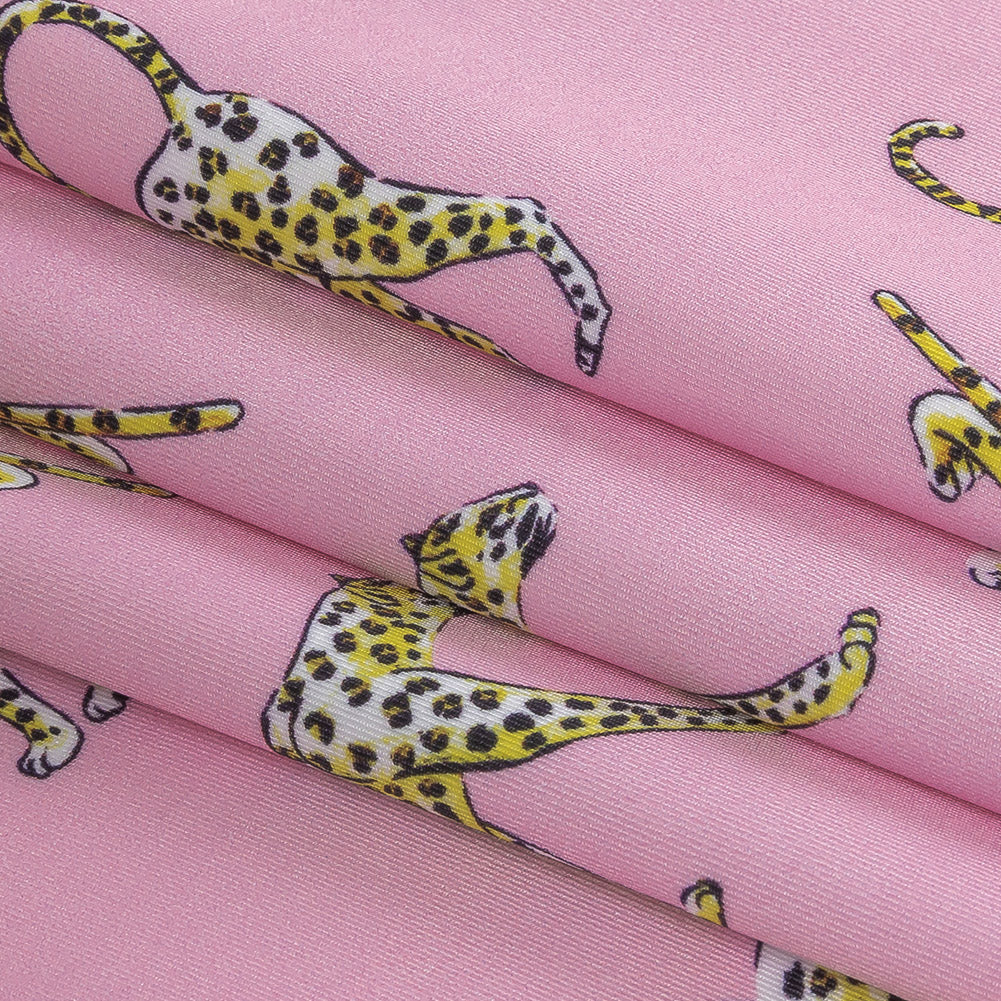 Compression Swimwear Tricot, UV Protective with Aloe Vera Microcapsules - Cradle Pink Cheetahs - Caye Collection - Joann Fabrics