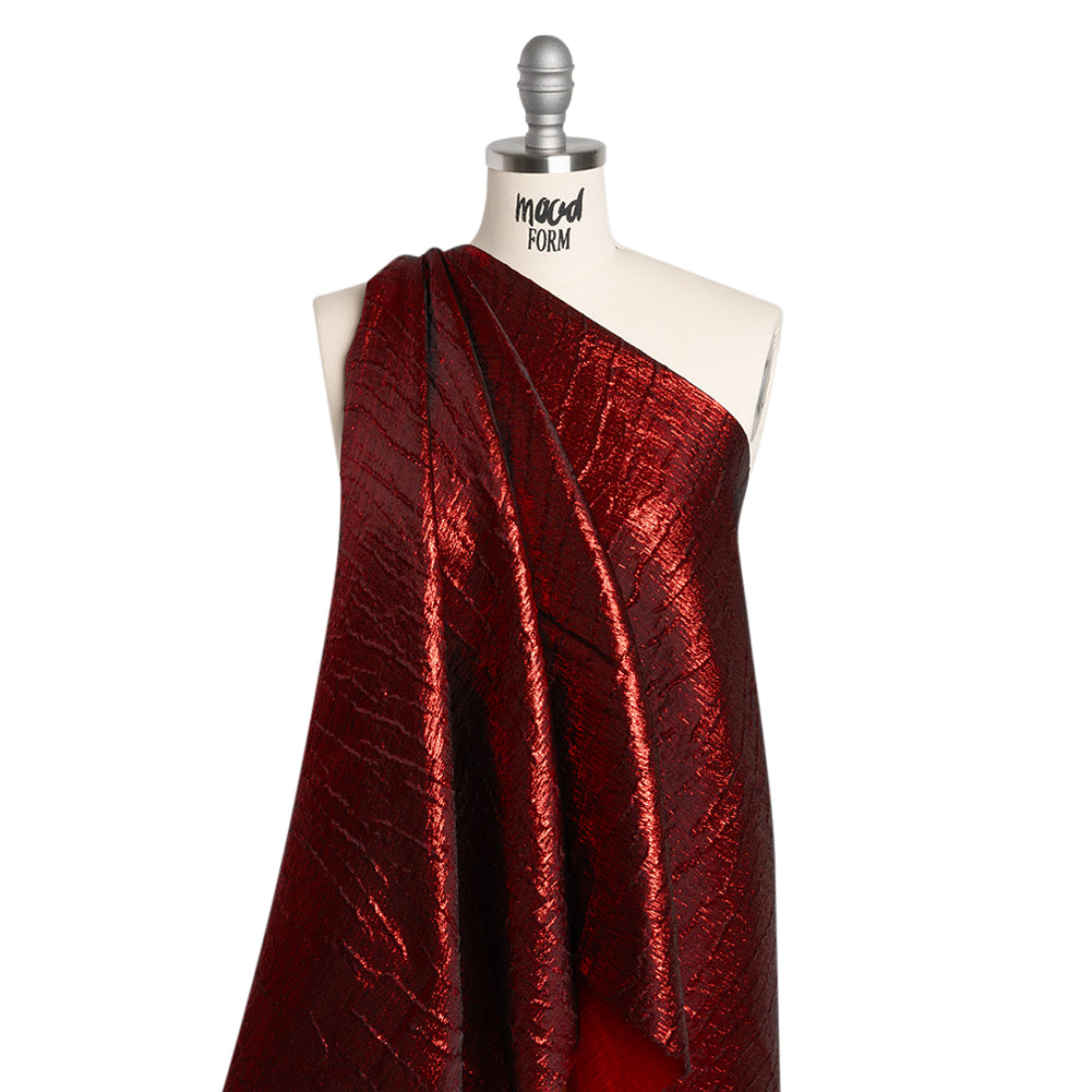 Metallic Brocade - Red Subtle Wrinkles - Kylie Collection - Joann Fabrics