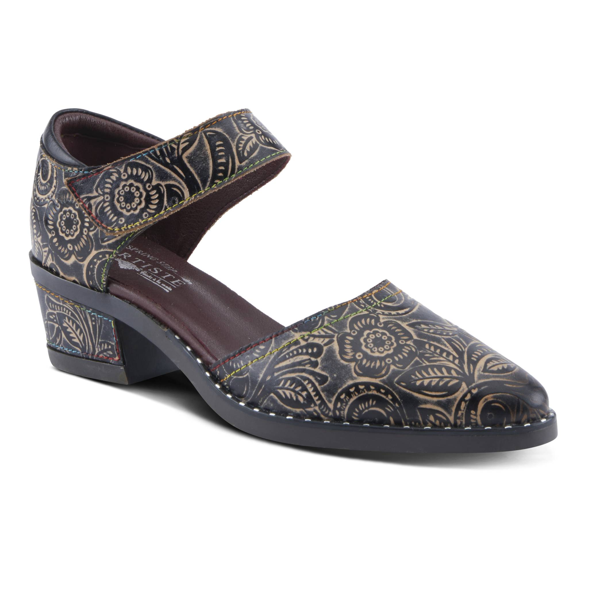 L'Artiste by Spring Step® Handpainted Embossed Floral Leather Shoes - Northstyle Catalog