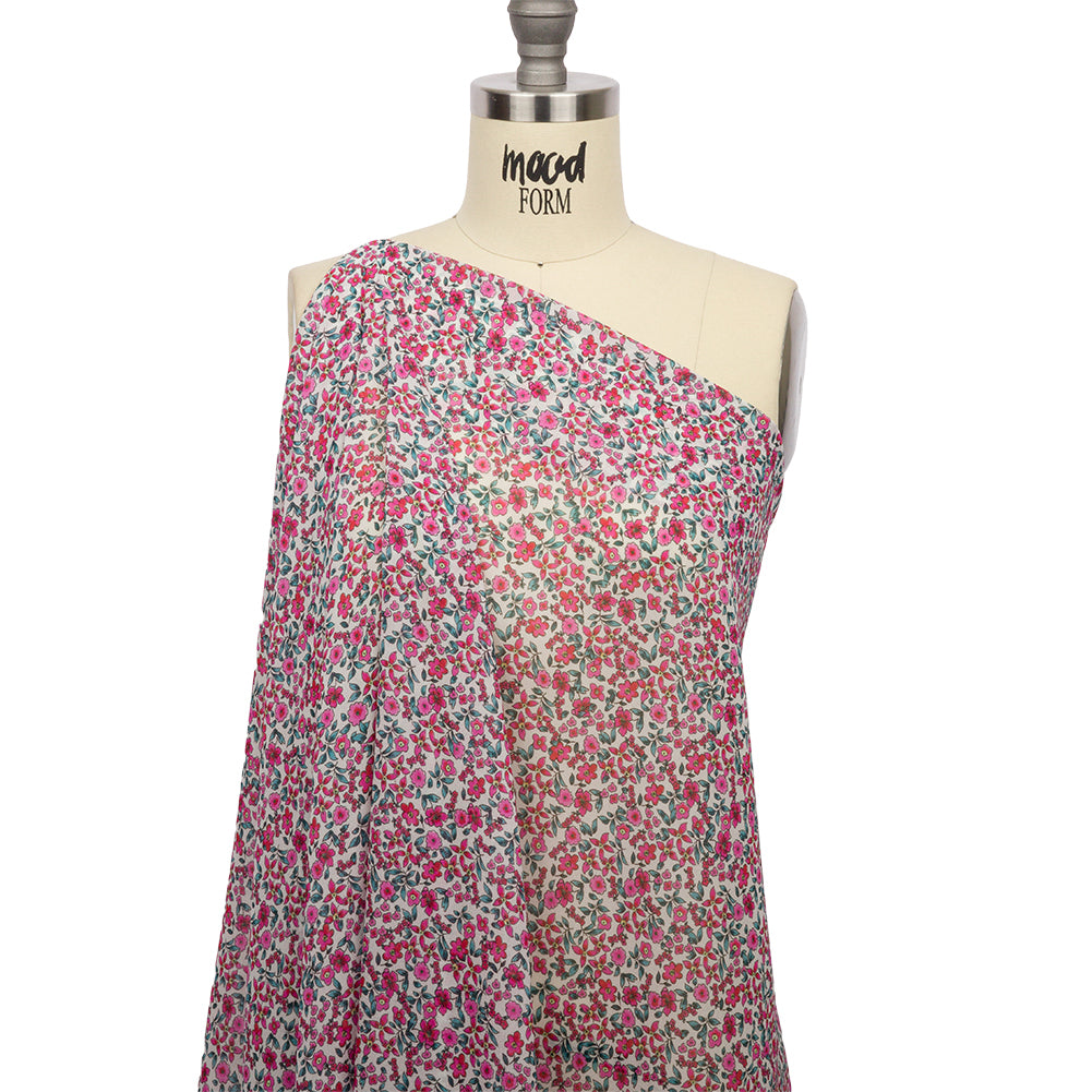Viscose Georgette - Pink Floral - Botanical Stroll Print - Mood Exclusive Secret Garden Collection - Joann Fabrics