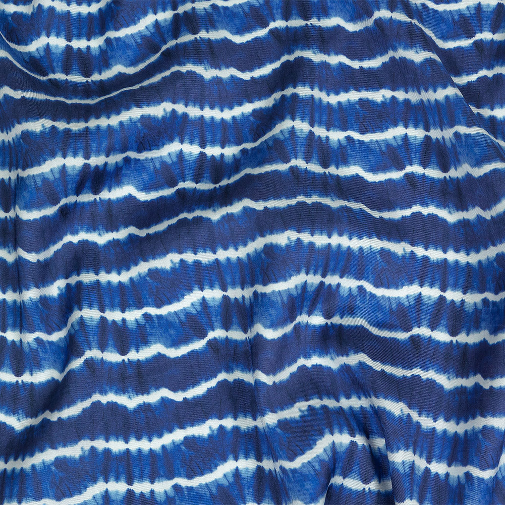 Viscose Twill Print - Blue and White Tie Dye - Mood Exclusive Making Waves - Joann Fabrics