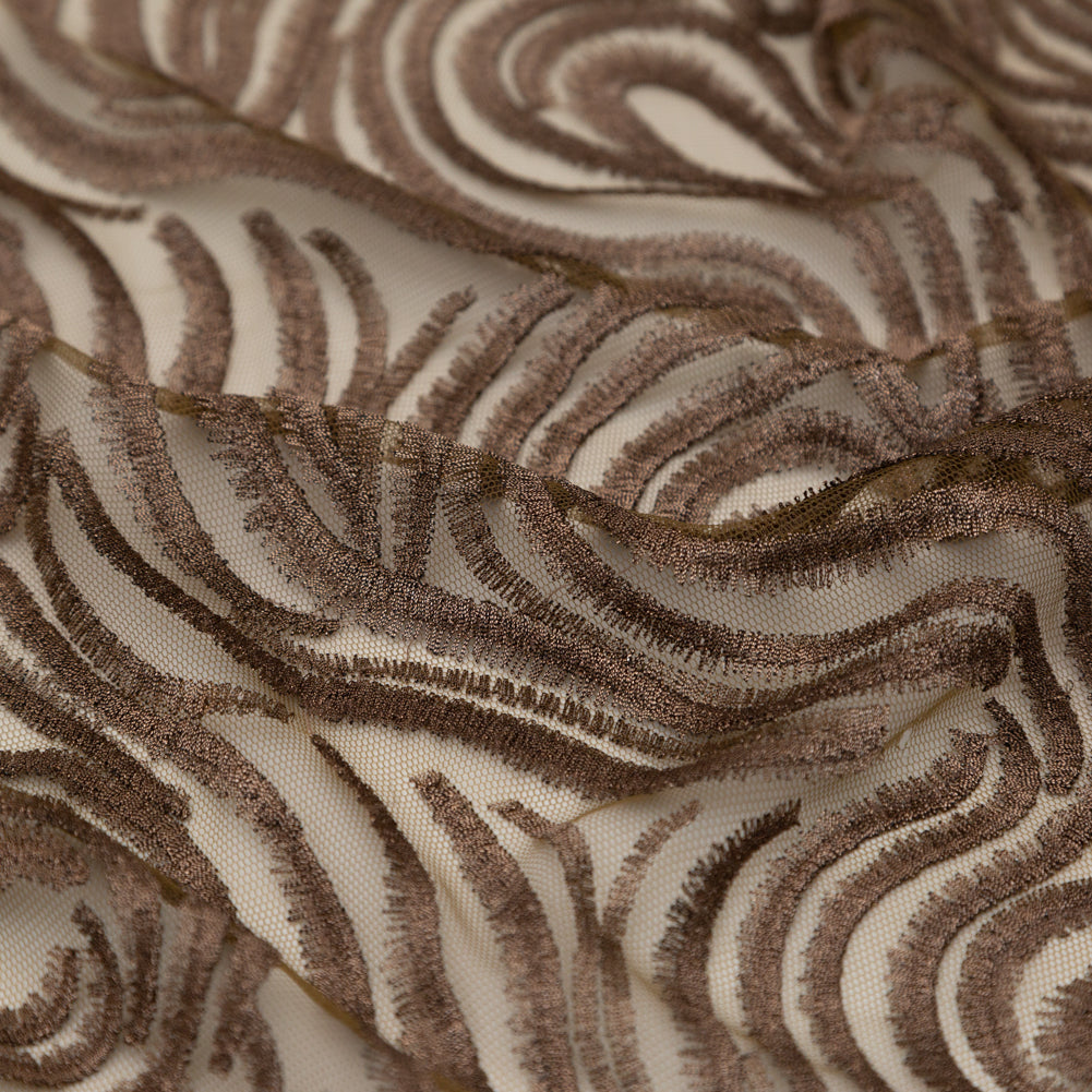 Abstract Embroidered Tulle - Metallic Copper - Joann Fabrics
