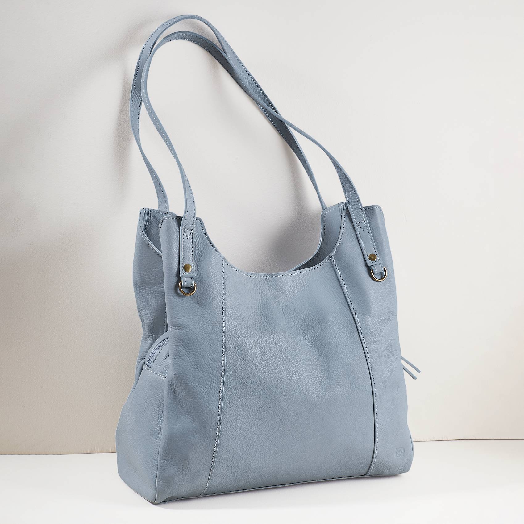 Multi-Compartment Leather Shoulder Bag By Born® Lined Magnetic Closure - Northstyle Catalog