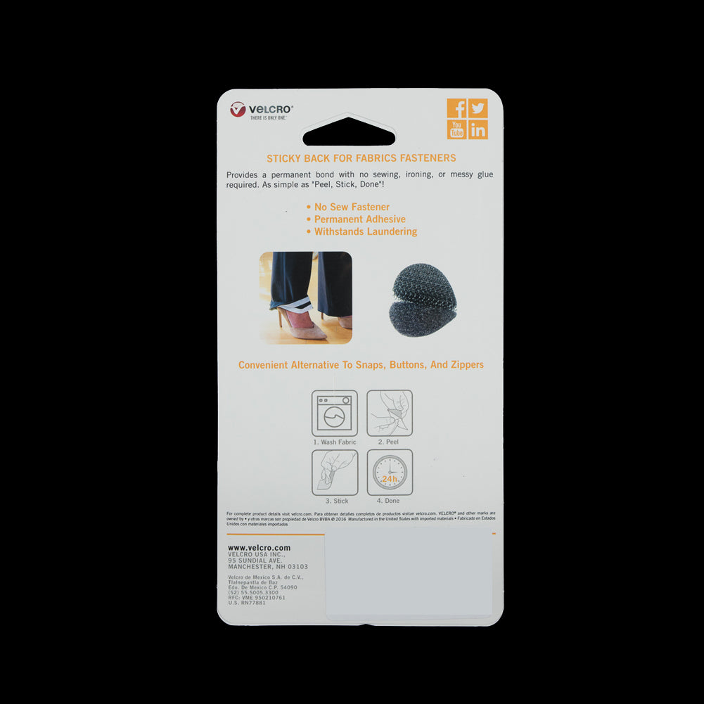 Oval Black Sticky Back VELCRO&reg; Tape - 8 Sets - Joann Fabrics