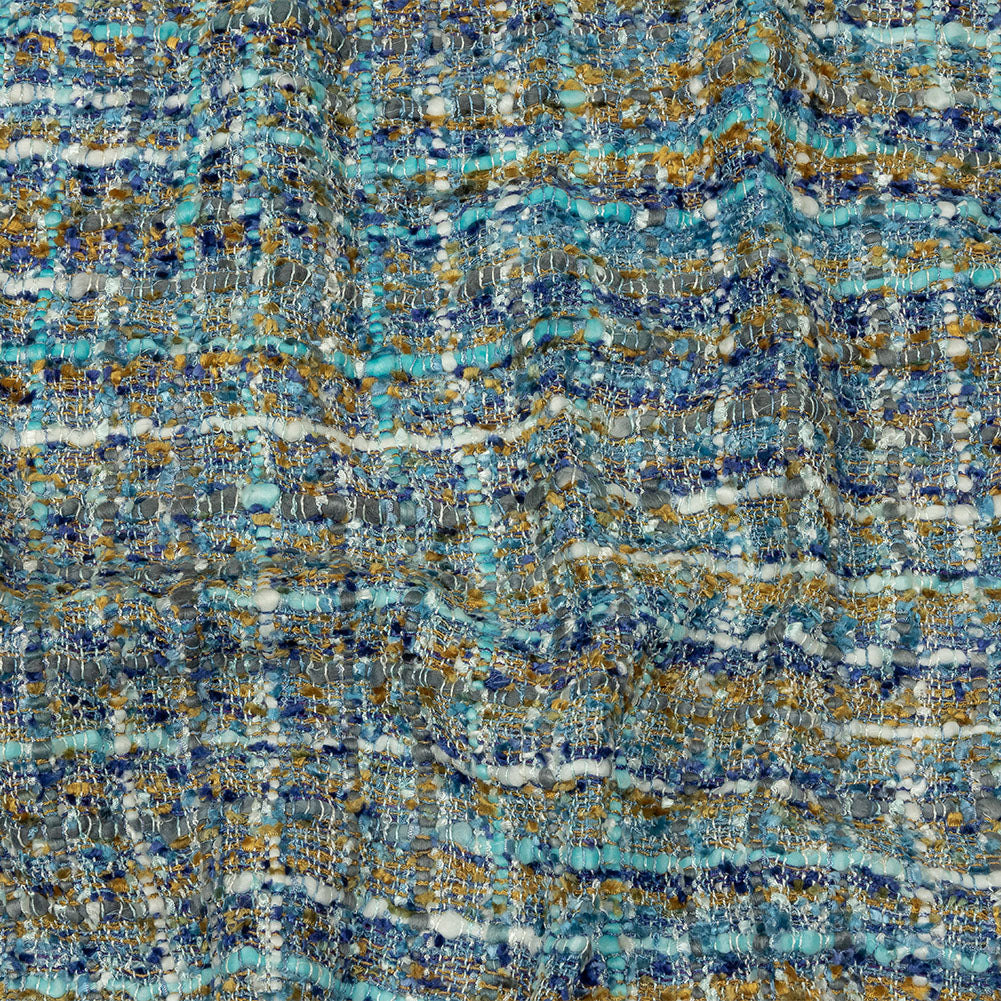 Viscose and Acrylic Chenille Tweed - Sky, Royal Blue, and Mustard - Newcastle Collection - Joann Fabrics