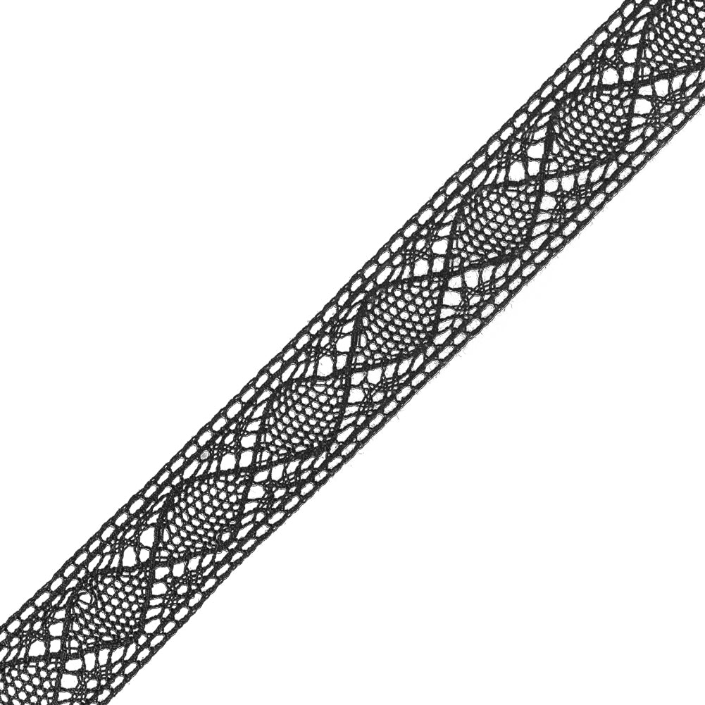 European Black Diamonds Crochet Lace Cotton Trimming - 3/4
