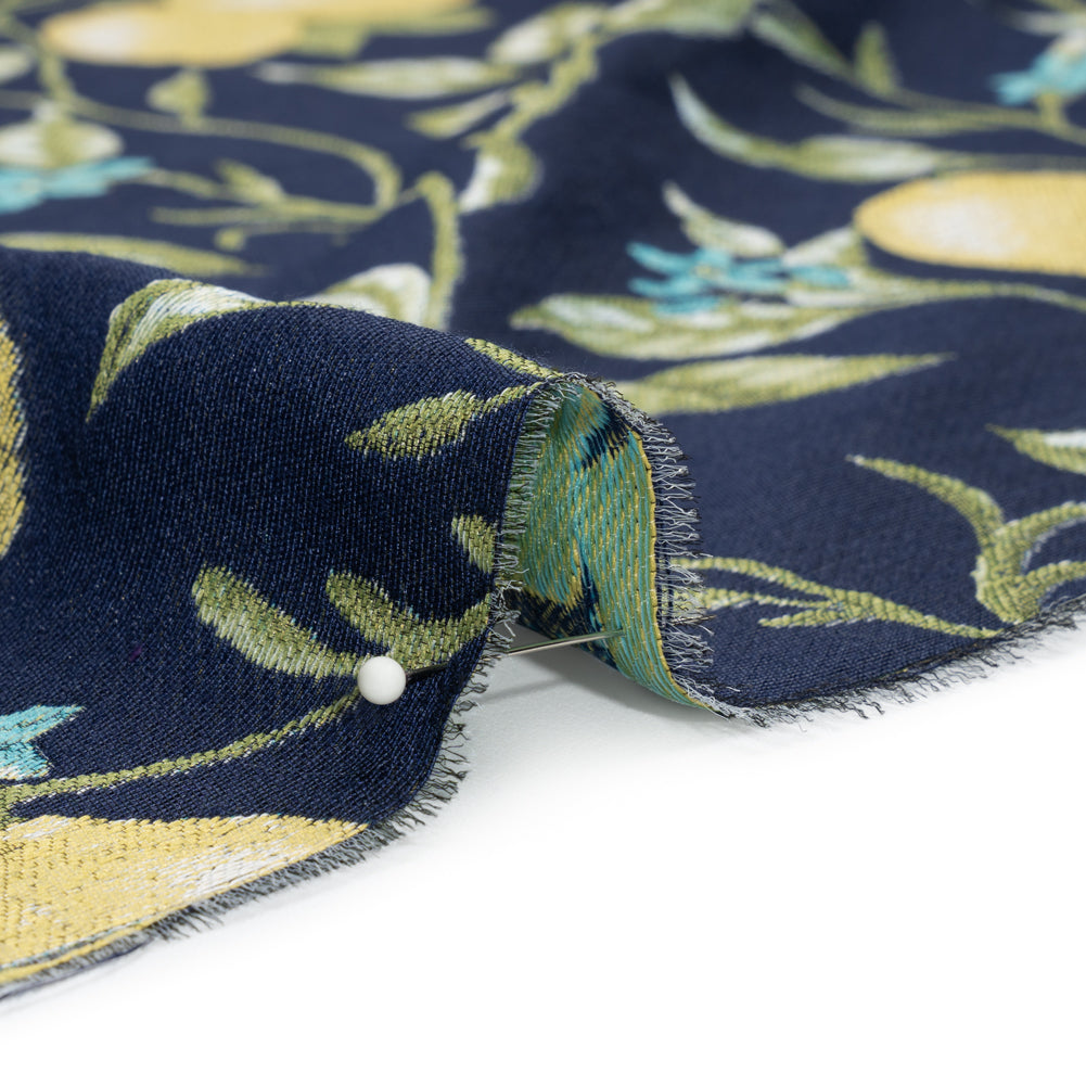 Drapery Jacquard - Ink Lemon Trees - British Imported - Joann Fabrics