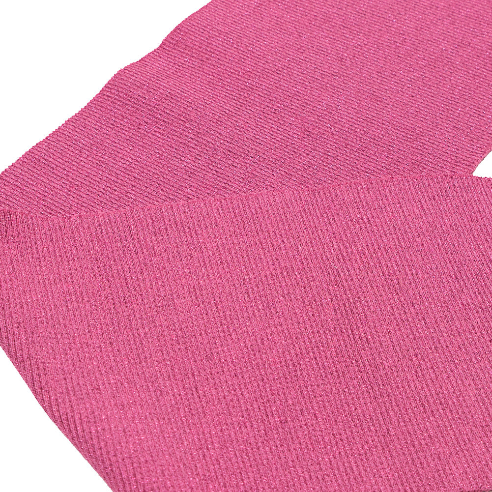 Fuchsia Sparkle Rib Knit Trim - 7