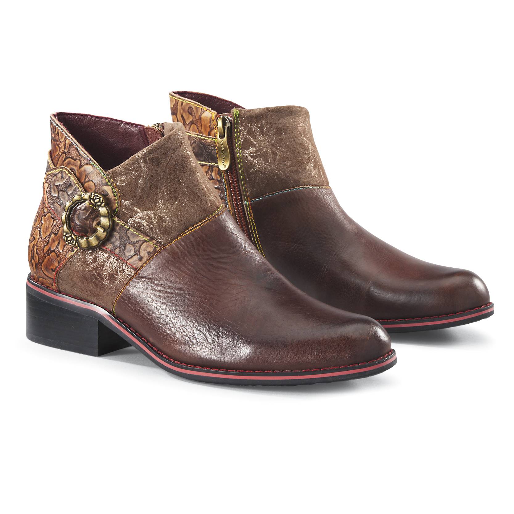 Mixed-Texture Handpainted Leather Boots from L'Artiste by Spring Step® - Northstyle Catalog