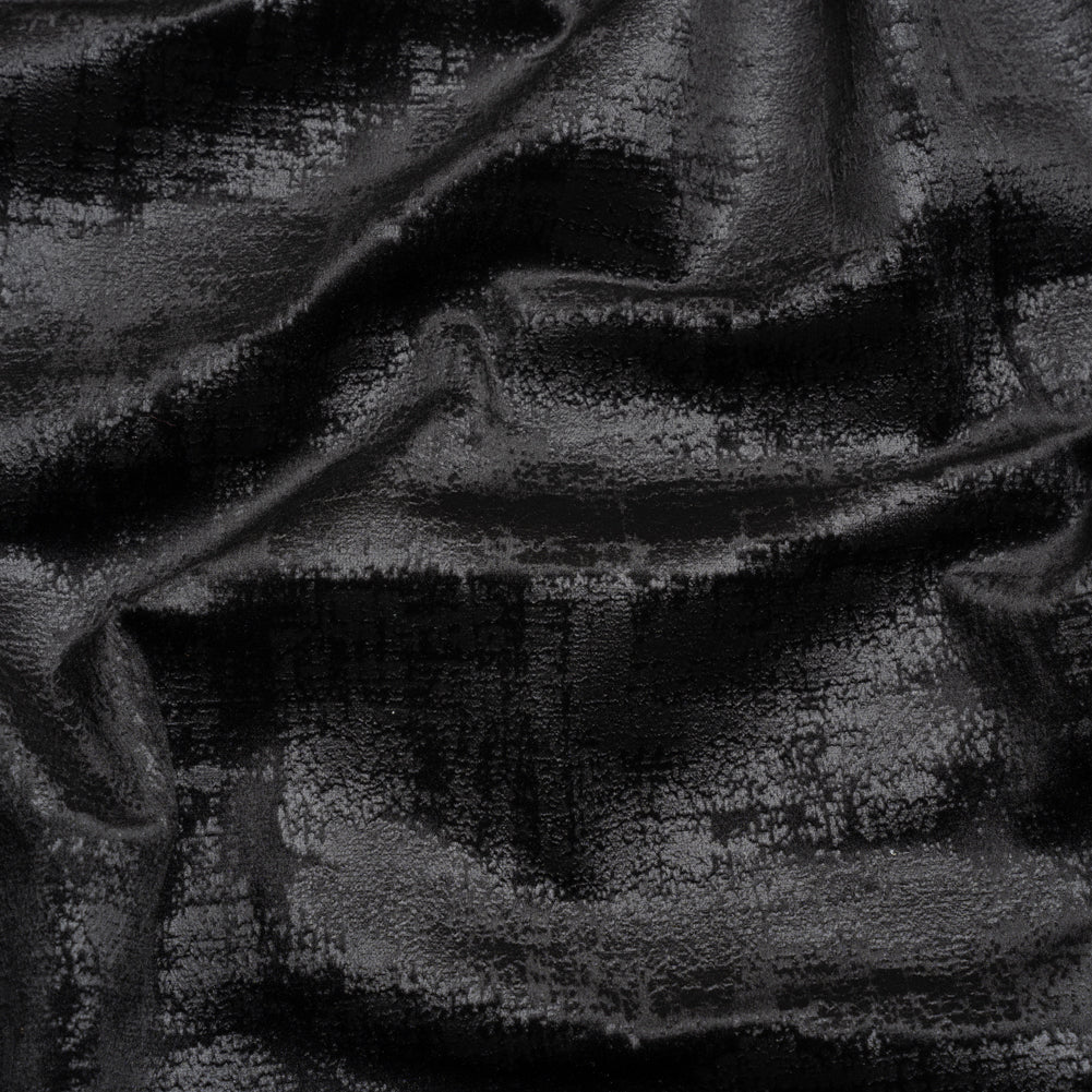 Kasa Black Crosshatching Embossed Knit Velvet - Joann Fabrics