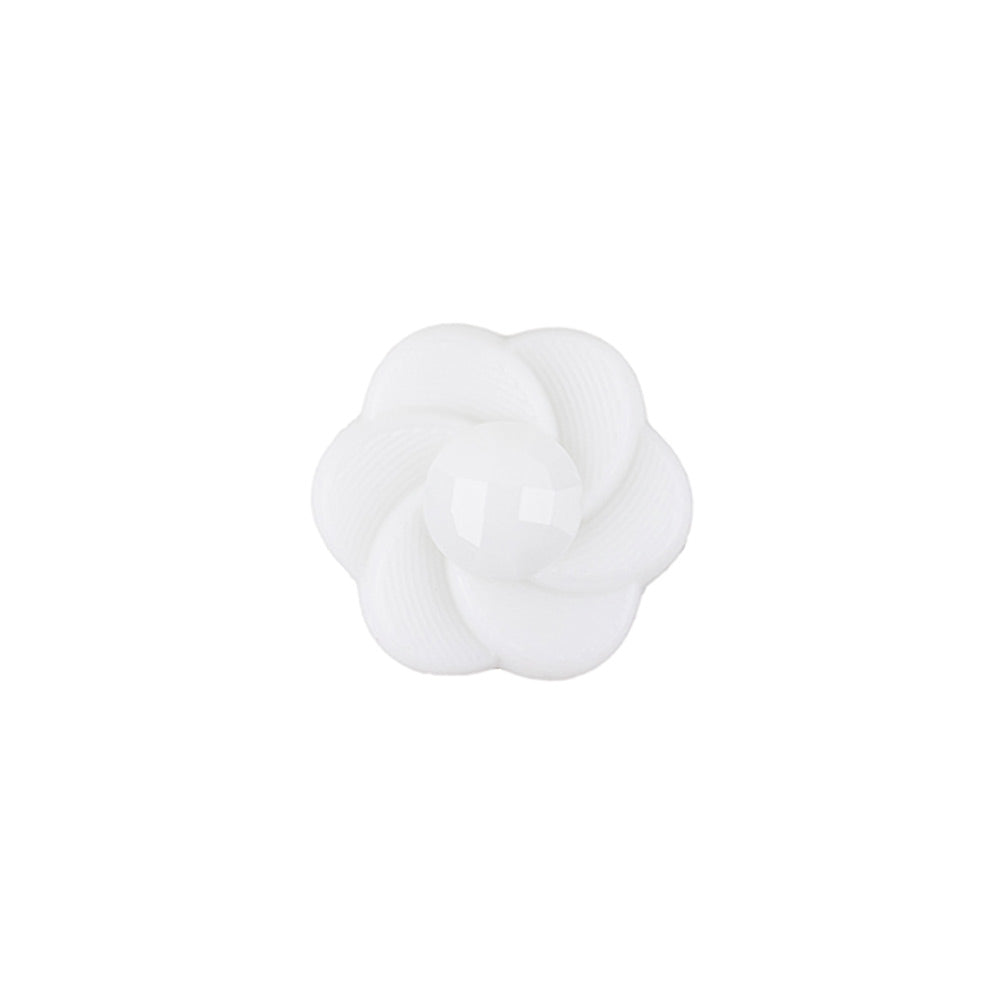 Italian White Floral and Geometric Shank Back Nylon Button - 24L/15mm - Joann Fabrics