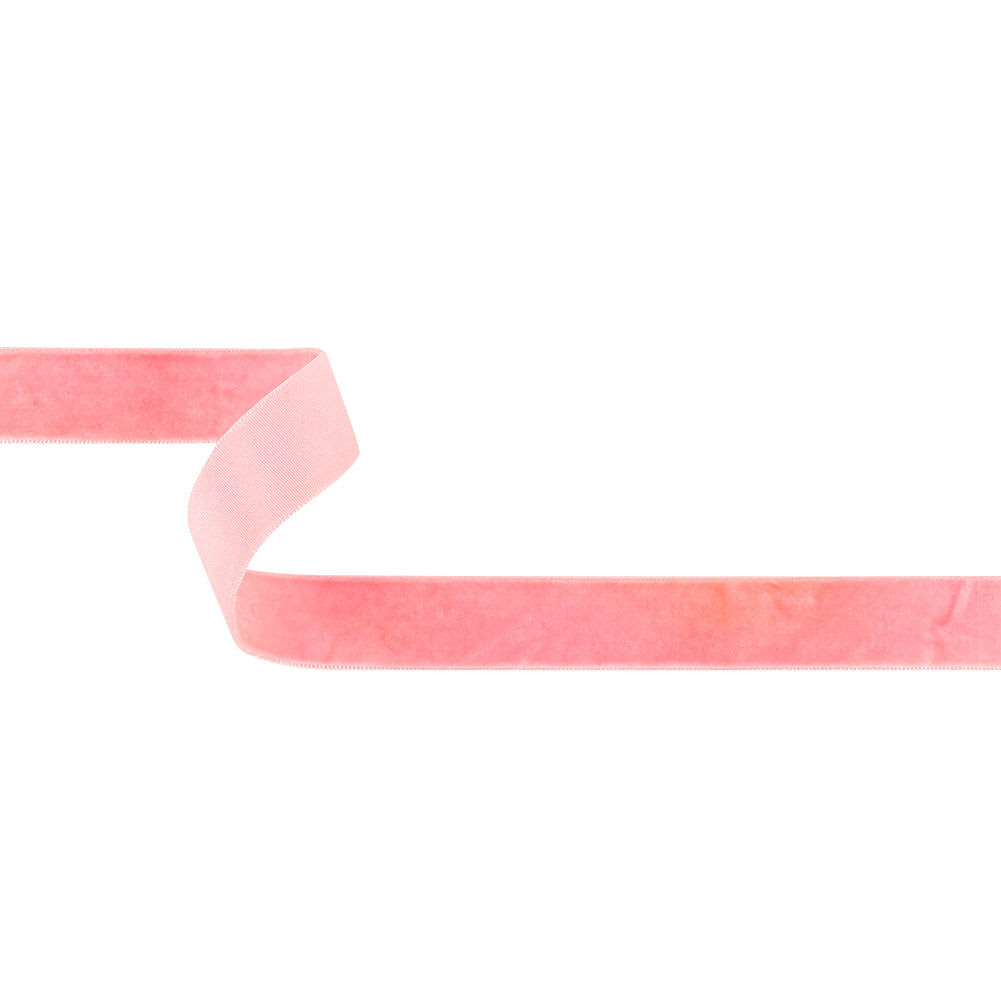 Flamingo Pink Single Face Velvet Ribbon - 0.75
