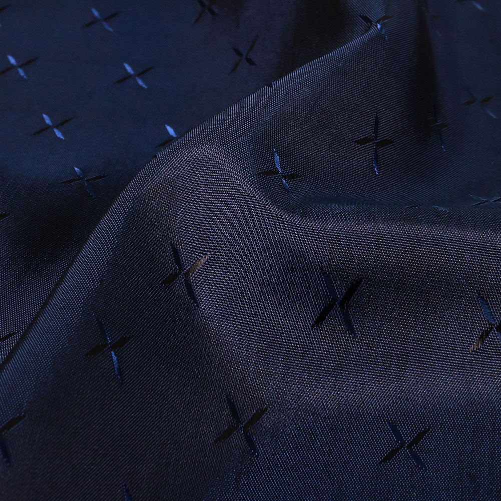 Xs Jacquard Lining - Black and Navy Bi-Color - Joann Fabrics