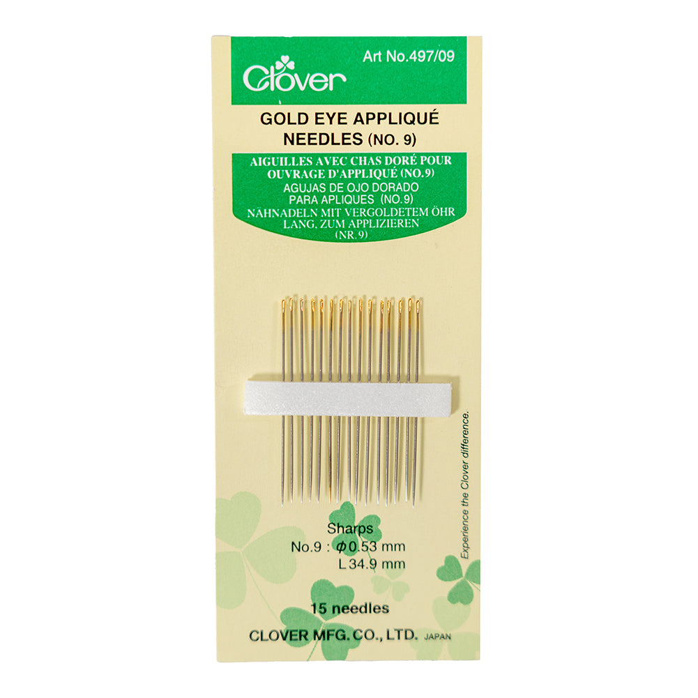 Clover Gold Eye Applique Needles - Size 9 - 15 ct - Joann Fabrics