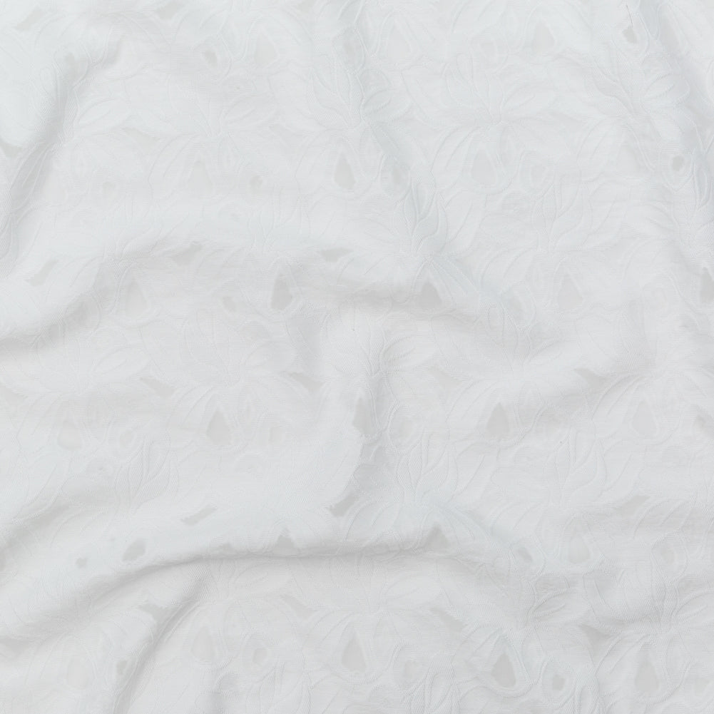 Italian Snow White Floral Burnout Brocade - Joann Fabrics