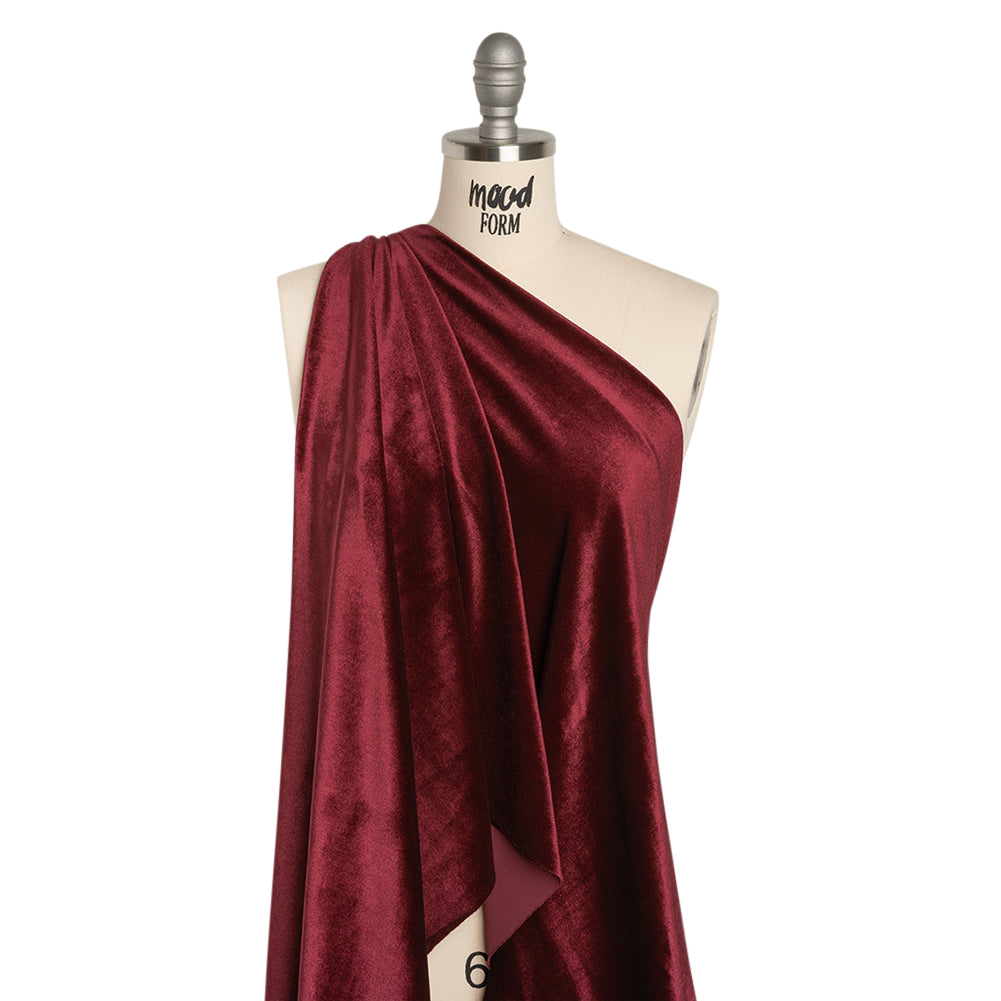 Stretch Polyester Velour - Burgundy - Designer Deadstock - Joann Fabrics