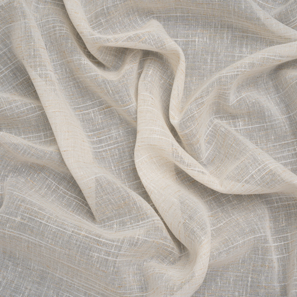 Slubbed Cotton and Linen Double Wide Drapery Sheers Fabric - Ecru Heathered - British Imported - Joann Fabrics