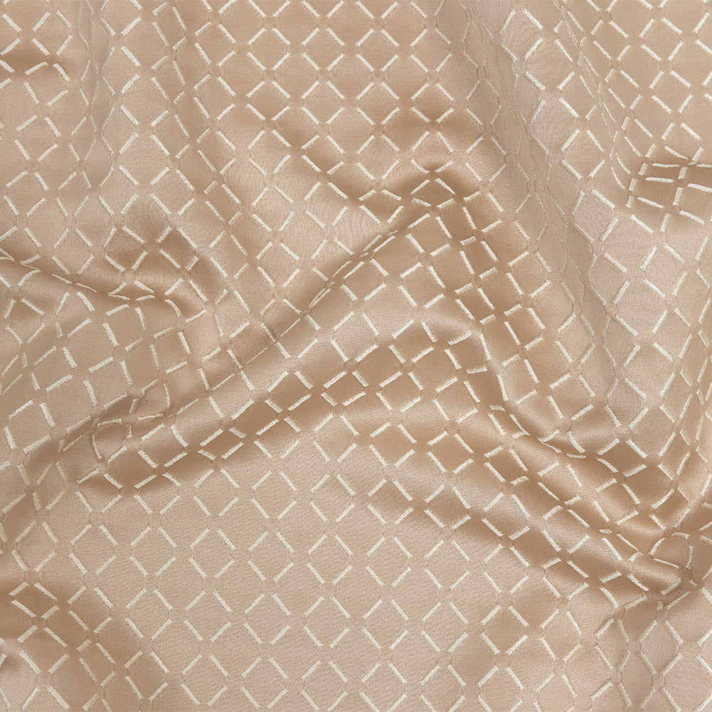Satin-Faced Jacquard - Shell Broken Diamonds - British Imported - Joann Fabrics