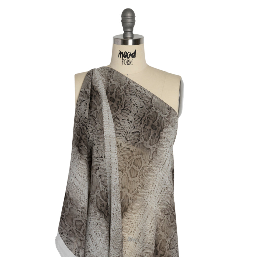 Viscose Georgette - Gray Snakeskin - Midnight Lurking Print - Mood Exclusive Kilimanjaro Collection - Joann Fabrics