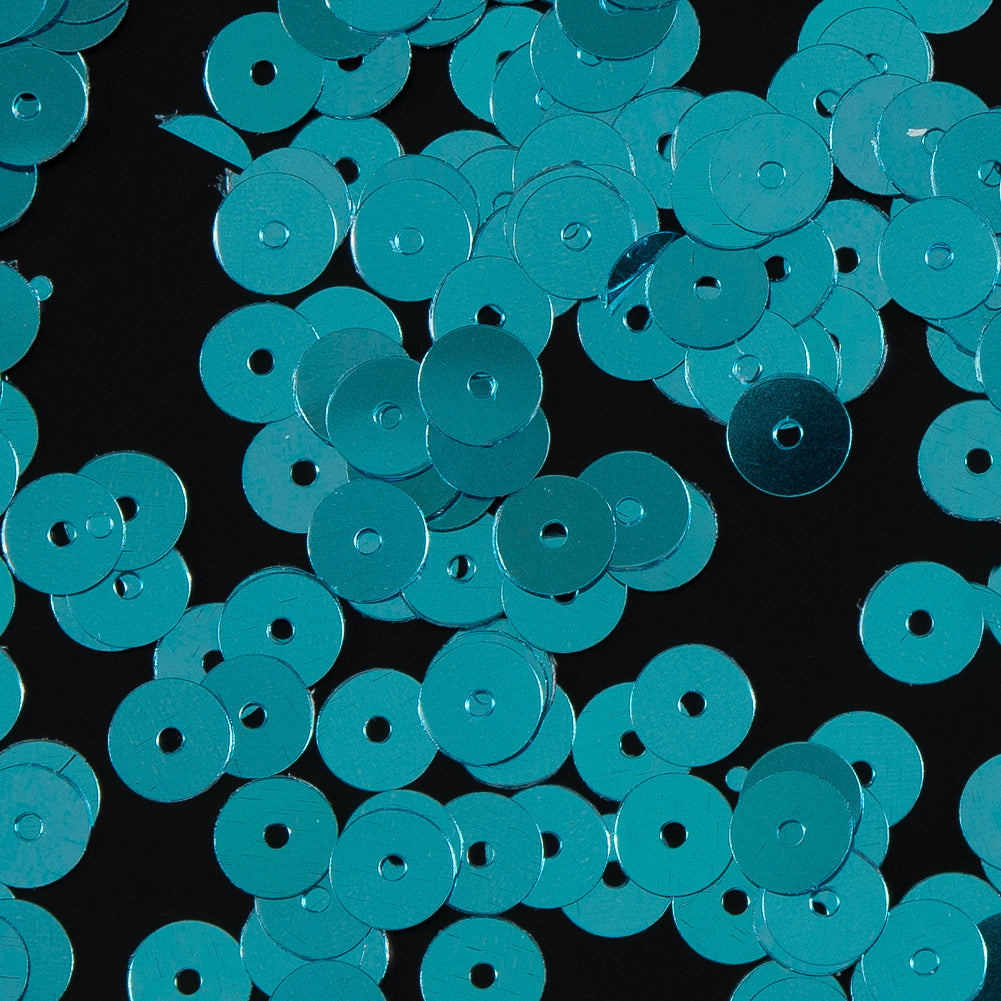 Bag of Turquoise Color Loose Sequins with Silver Back - 6mm - Joann Fabrics