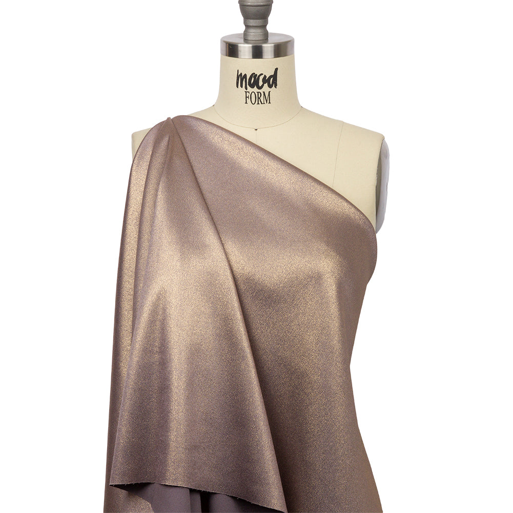 Stretch Polyester Crepe with Gold Foiling - Purplish Gray - Devyn Collection - Joann Fabrics