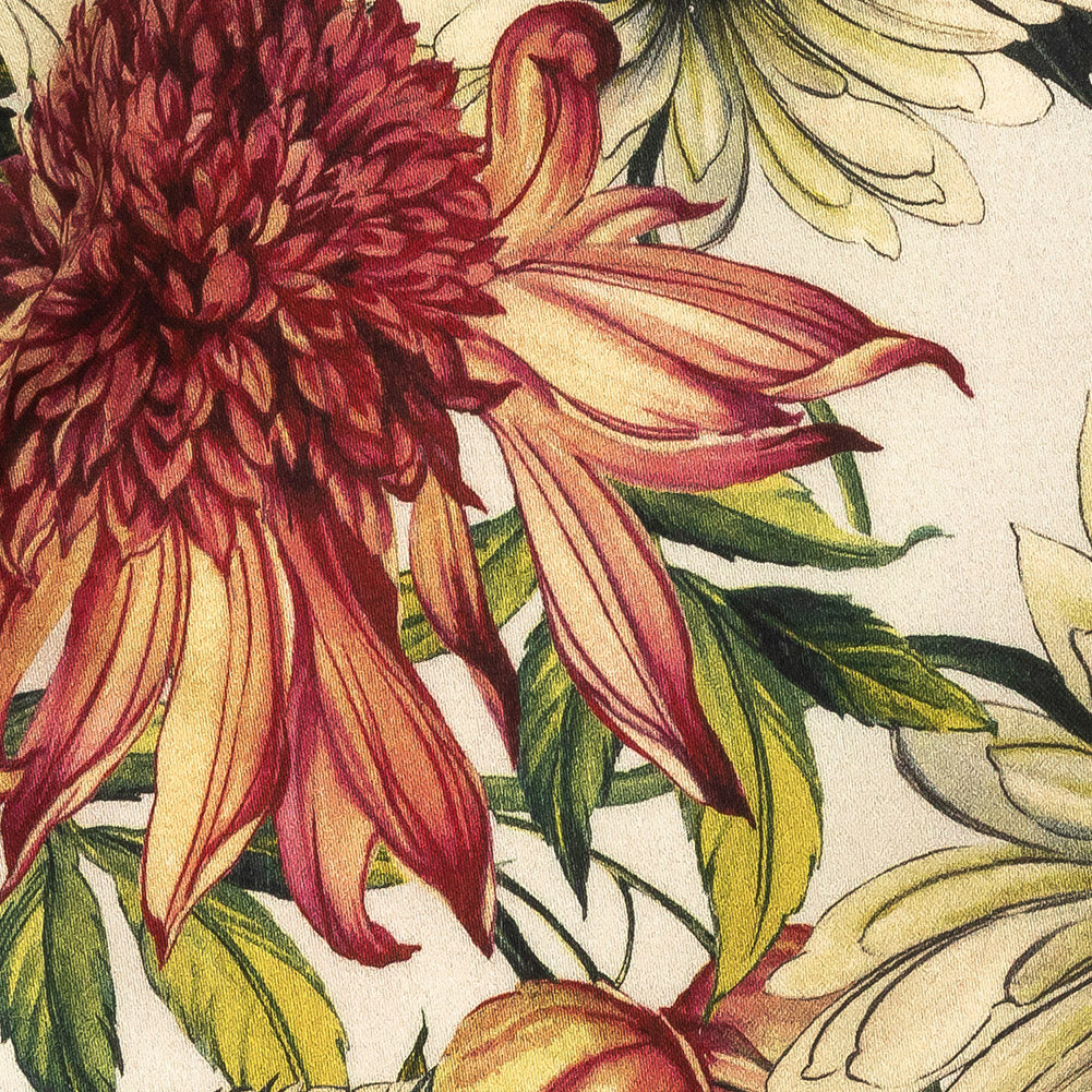 Stretch Cotton Sateen - Cream, Red and Yellow Floral - Sogni d'Oro Print - Mood Exclusive Viso Collection - Joann Fabrics