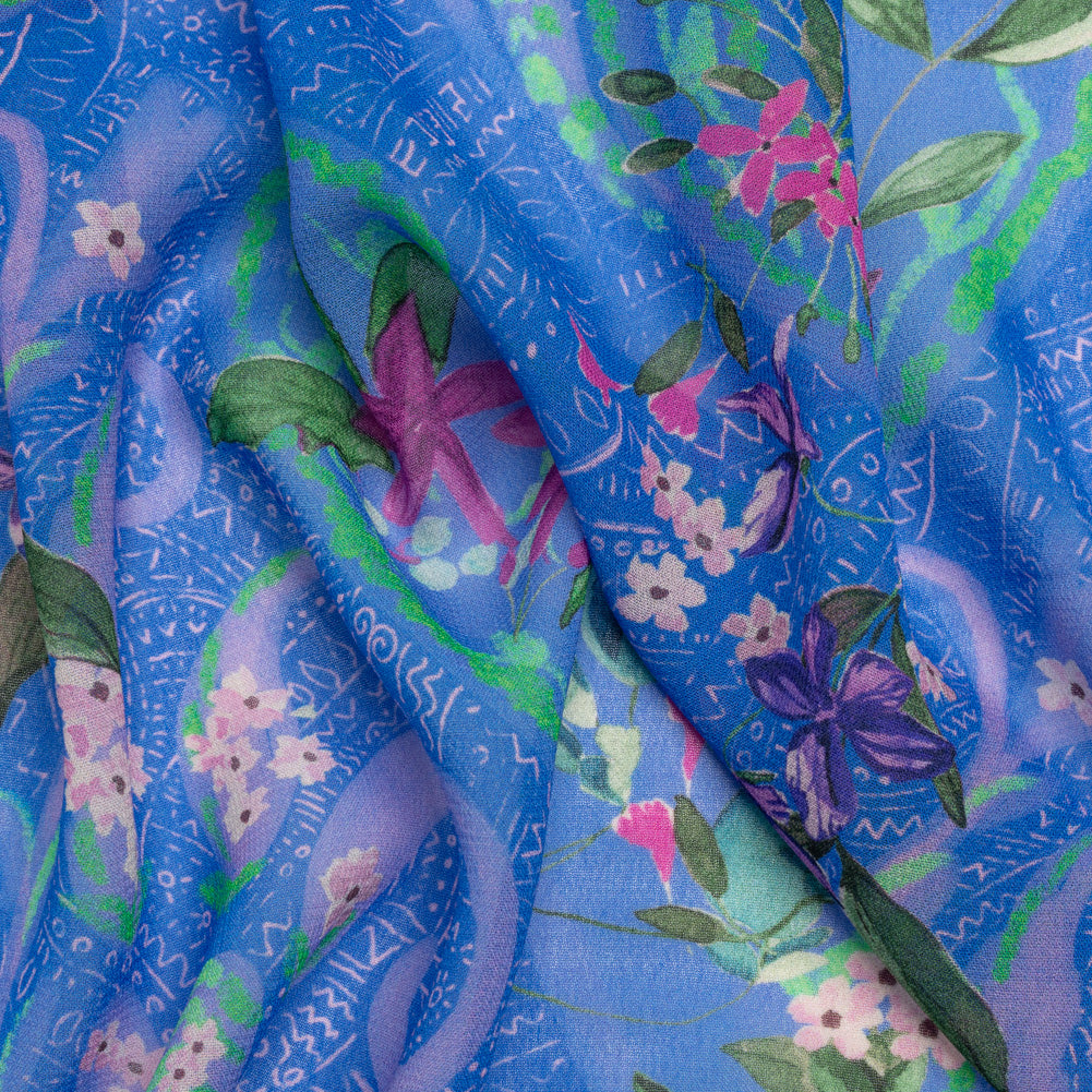 Mood Exclusive Blue Swooping Grounds Viscose Georgette - Joann Fabrics
