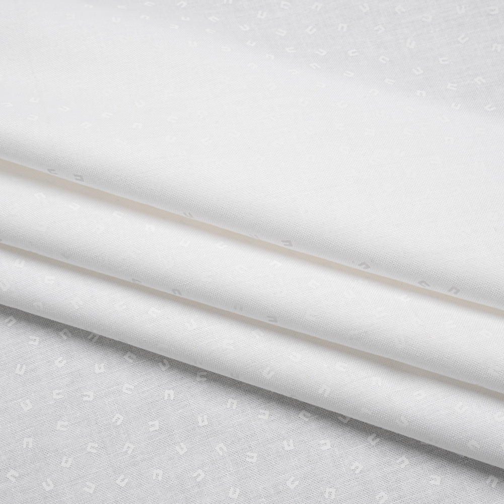Printed Quilting Cotton by Ghazal Razavi for FIGO Studio - White on White Magnets - Dovetail Collection - Joann Fabrics